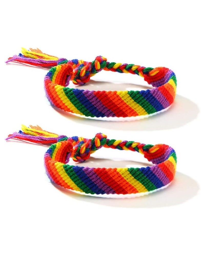 Various Style Gay & Lesbian LGBT Pride Braided Macrame Bracelet Bulk Rainbow Pride Parade Accessory Wristband Handmade Pride ...