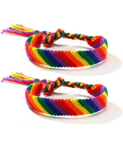 Various Style Gay & Lesbian LGBT Pride Braided Macrame Bracelet Bulk Rainbow Pride Parade Accessory Wristband Handmade Pride ...