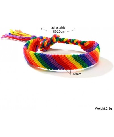 Various Style Gay & Lesbian LGBT Pride Braided Macrame Bracelet Bulk Rainbow Pride Parade Accessory Wristband Handmade Pride ...