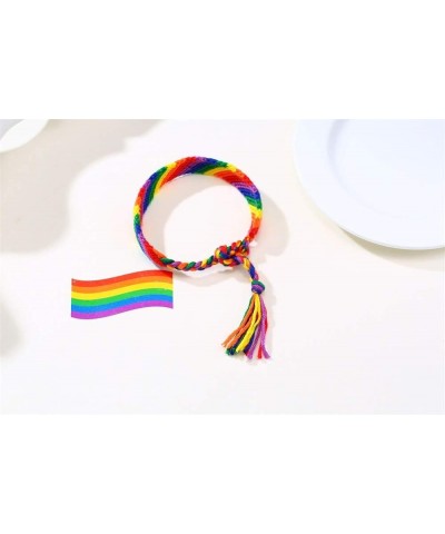 Various Style Gay & Lesbian LGBT Pride Braided Macrame Bracelet Bulk Rainbow Pride Parade Accessory Wristband Handmade Pride ...