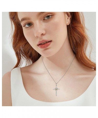 Butterfly Cross Necklace for Women 925 Sterling Silver Crucifix Pendant Necklace Birthstone Jewelry Gifts for Women Her Mom W...