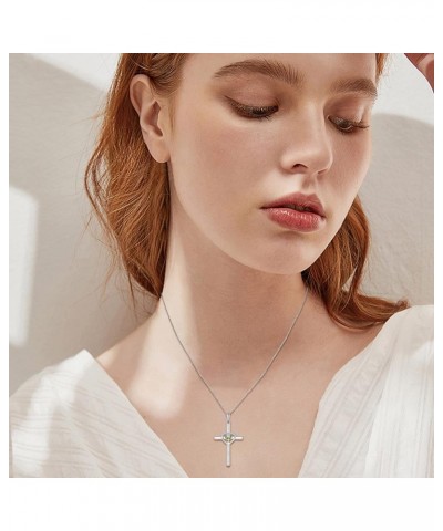 Butterfly Cross Necklace for Women 925 Sterling Silver Crucifix Pendant Necklace Birthstone Jewelry Gifts for Women Her Mom W...