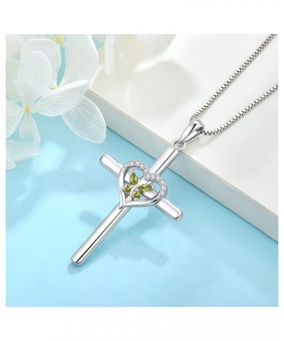 Butterfly Cross Necklace for Women 925 Sterling Silver Crucifix Pendant Necklace Birthstone Jewelry Gifts for Women Her Mom W...