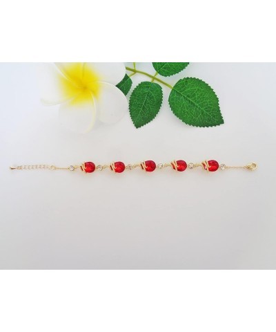 18k Gold Plated Water Drop Crystal Multicolor Zircon Snake Bracelet 7"+1 Red $10.91 Bracelets