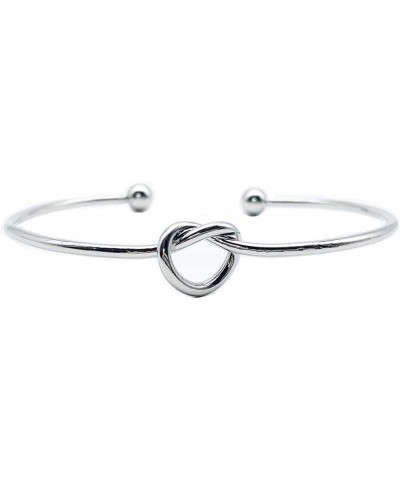 Love Knot Bangle Bracelets Love Tied Knotted Cuff Bracelets Friendship Bridesmaid Gift Jewelry for Women Silver $5.71 Bracelets