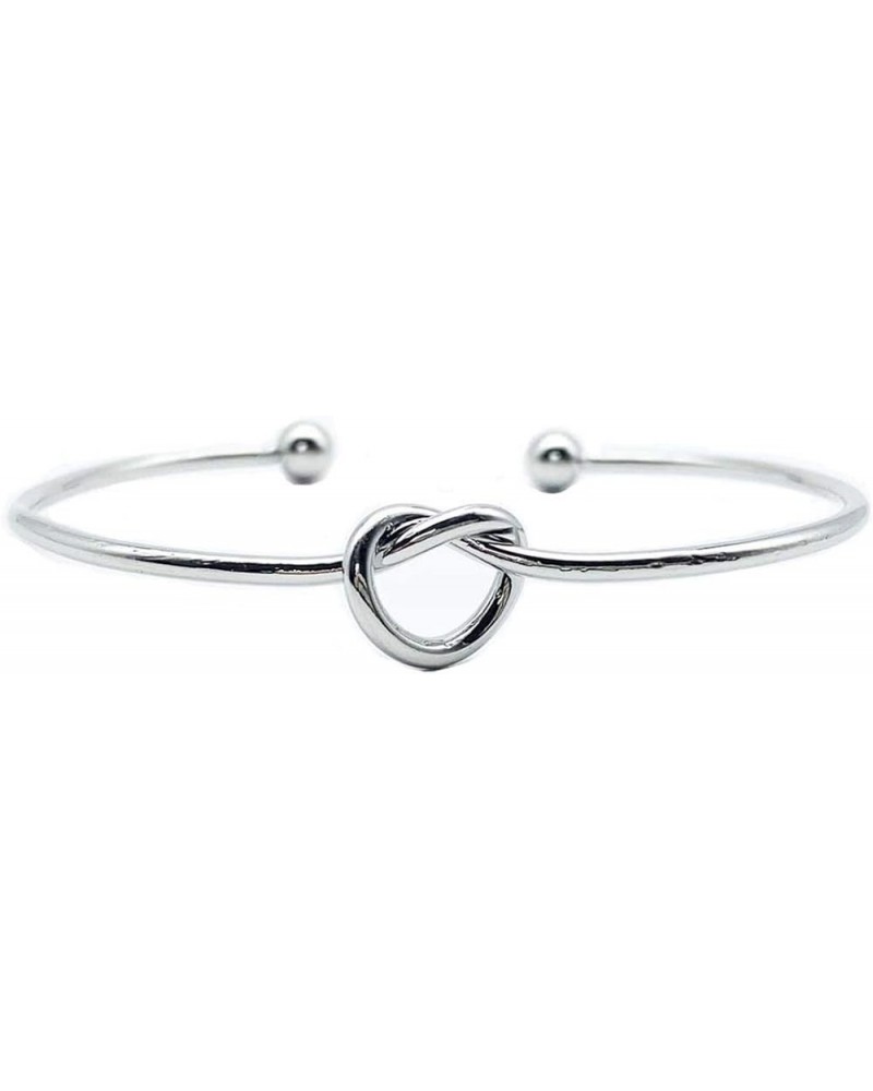 Love Knot Bangle Bracelets Love Tied Knotted Cuff Bracelets Friendship Bridesmaid Gift Jewelry for Women Silver $5.71 Bracelets