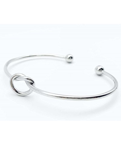 Love Knot Bangle Bracelets Love Tied Knotted Cuff Bracelets Friendship Bridesmaid Gift Jewelry for Women Silver $5.71 Bracelets