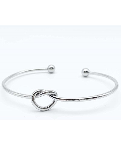 Love Knot Bangle Bracelets Love Tied Knotted Cuff Bracelets Friendship Bridesmaid Gift Jewelry for Women Silver $5.71 Bracelets