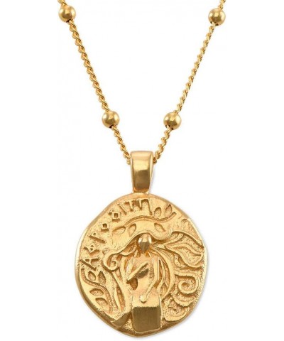 MYKA - Personalized Engraved Coin Necklace in Gold Plating with Classic Symbols: Virgin Mary - Jesus Christ - Aphrodite - Hyg...