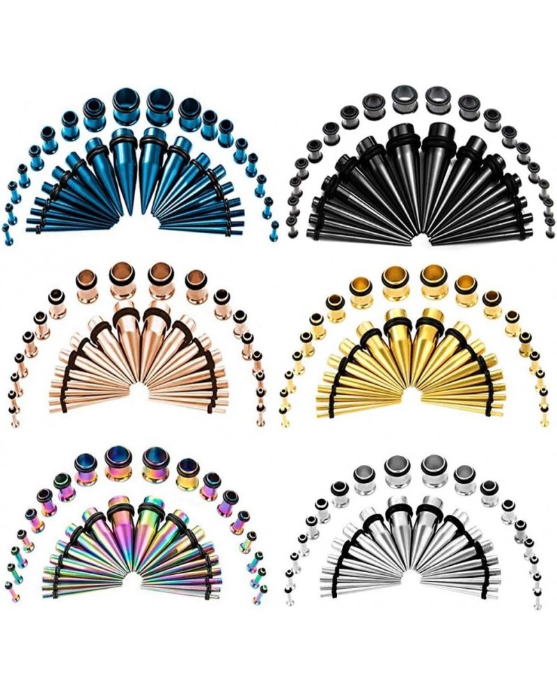 36 PCS Ear Tapers Stretching Kit Stainless Steel Gauges Plugs Tools Set Eyelet 14g-00g RoseGold $11.00 Body Jewelry