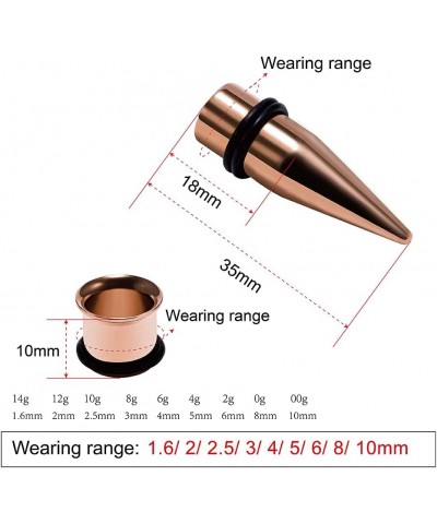 36 PCS Ear Tapers Stretching Kit Stainless Steel Gauges Plugs Tools Set Eyelet 14g-00g RoseGold $11.00 Body Jewelry