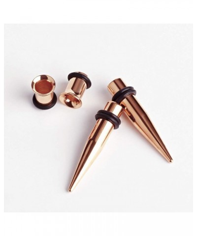 36 PCS Ear Tapers Stretching Kit Stainless Steel Gauges Plugs Tools Set Eyelet 14g-00g RoseGold $11.00 Body Jewelry