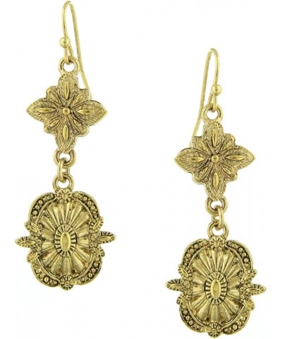 1928 Jewelry Tailored Double Starburst Accent Drop Earrings Gold $15.98 Earrings