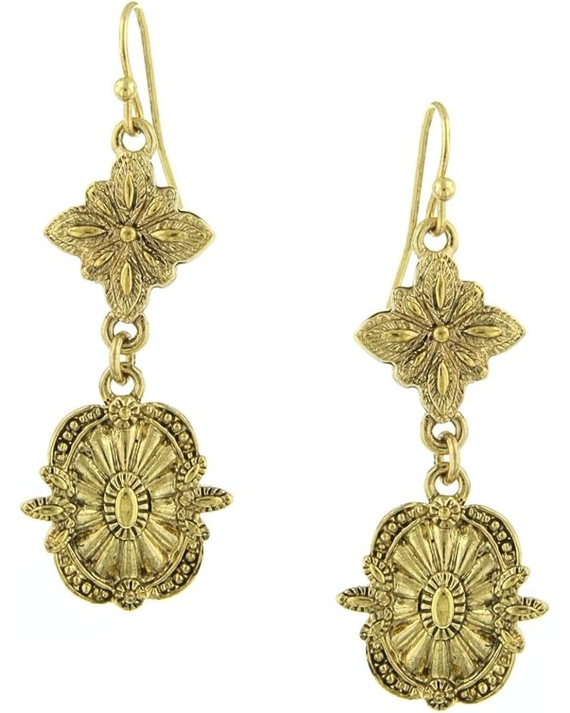 1928 Jewelry Tailored Double Starburst Accent Drop Earrings Gold $15.98 Earrings