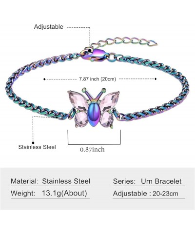 Cremation Jewelry Butterfly Urn Bracelet for Human Ashes for Women Adjustable Memorial Keepsake Link Bracelet Pink $8.97 Others