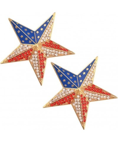 2pcs American Flag Brooch Wedding Jewelry Supplies Bridal Lapel Pins Rhinestone Star Lapel Pin Alloy Badge Rhinestone Brooch ...