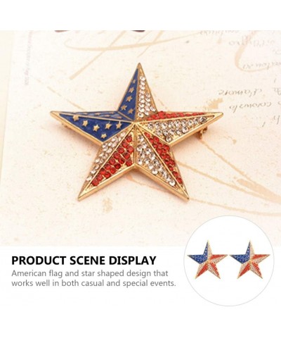 2pcs American Flag Brooch Wedding Jewelry Supplies Bridal Lapel Pins Rhinestone Star Lapel Pin Alloy Badge Rhinestone Brooch ...