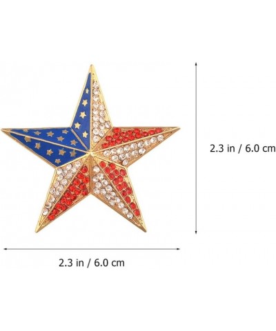 2pcs American Flag Brooch Wedding Jewelry Supplies Bridal Lapel Pins Rhinestone Star Lapel Pin Alloy Badge Rhinestone Brooch ...