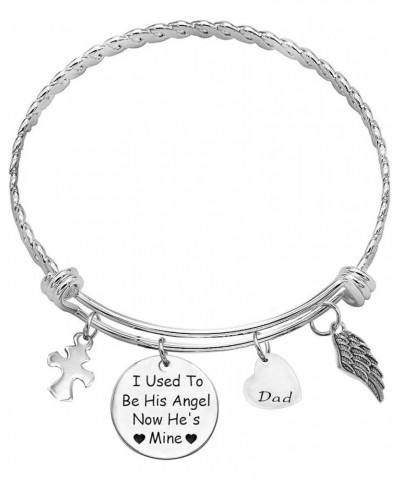 I Used To Be His Angel Now He's Mine Bracelet Dad Bracelet,Memorial Bracelet White $10.79 Bracelets