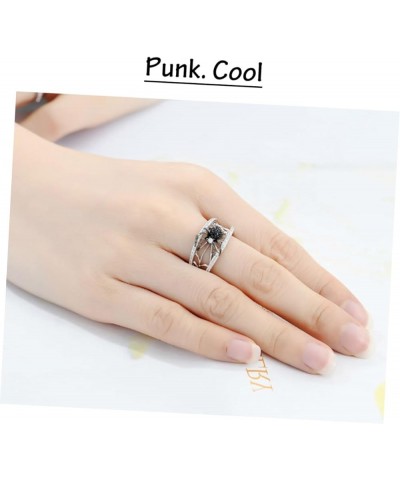 2pcs Motorcycle Rings Knuckle Ring Animal Ring Stackable Rings Ring Circlet Rings Crystal Ring Gothic 6.21*1.98cm White $9.60...