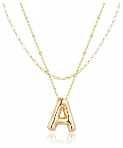 ??????? ????????? for Women Girl, Dainty Gold ??????? ?????? ?????? ????????, 14K Gold Plated Layered Necklaces Puffy Name Pe...