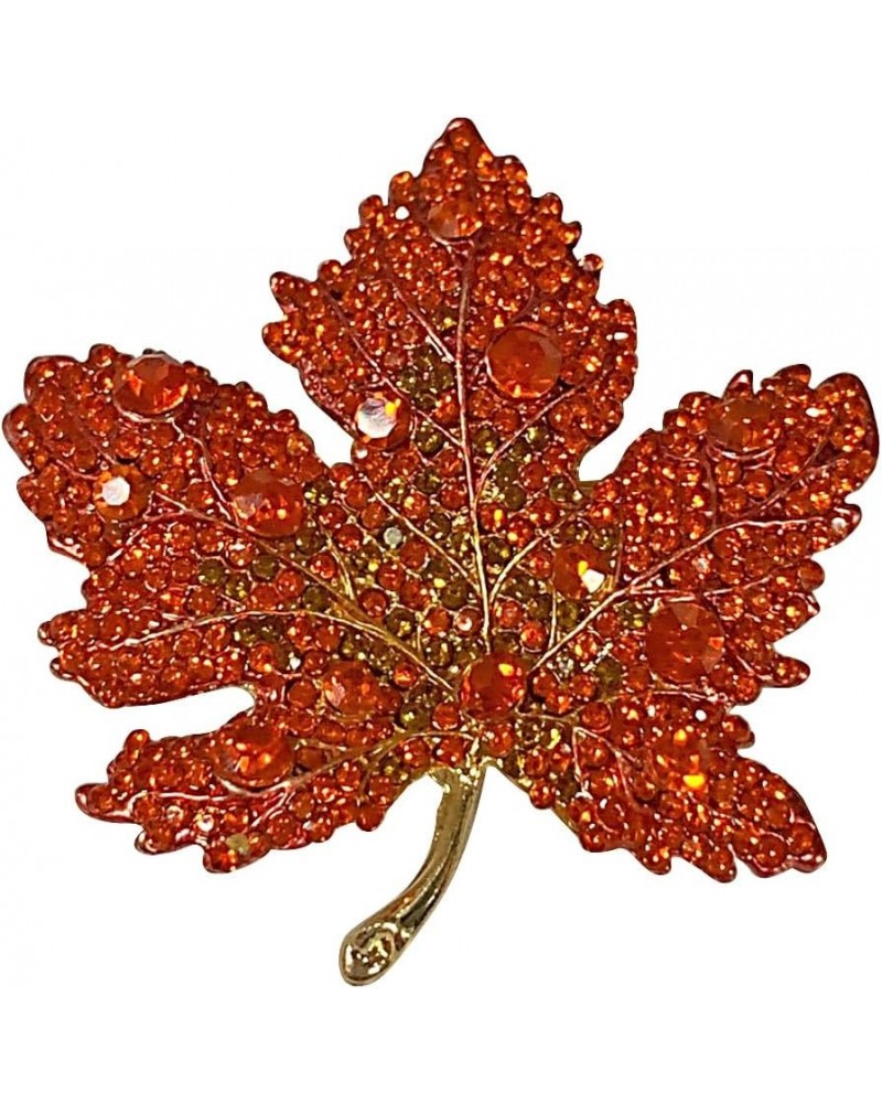 Womens Diamond Rhinestone Maple Leaf Brooch Pin Crystal Maple Leaf Brooch Shiny Brooch Elegant Costume Accessory red $7.95 Br...