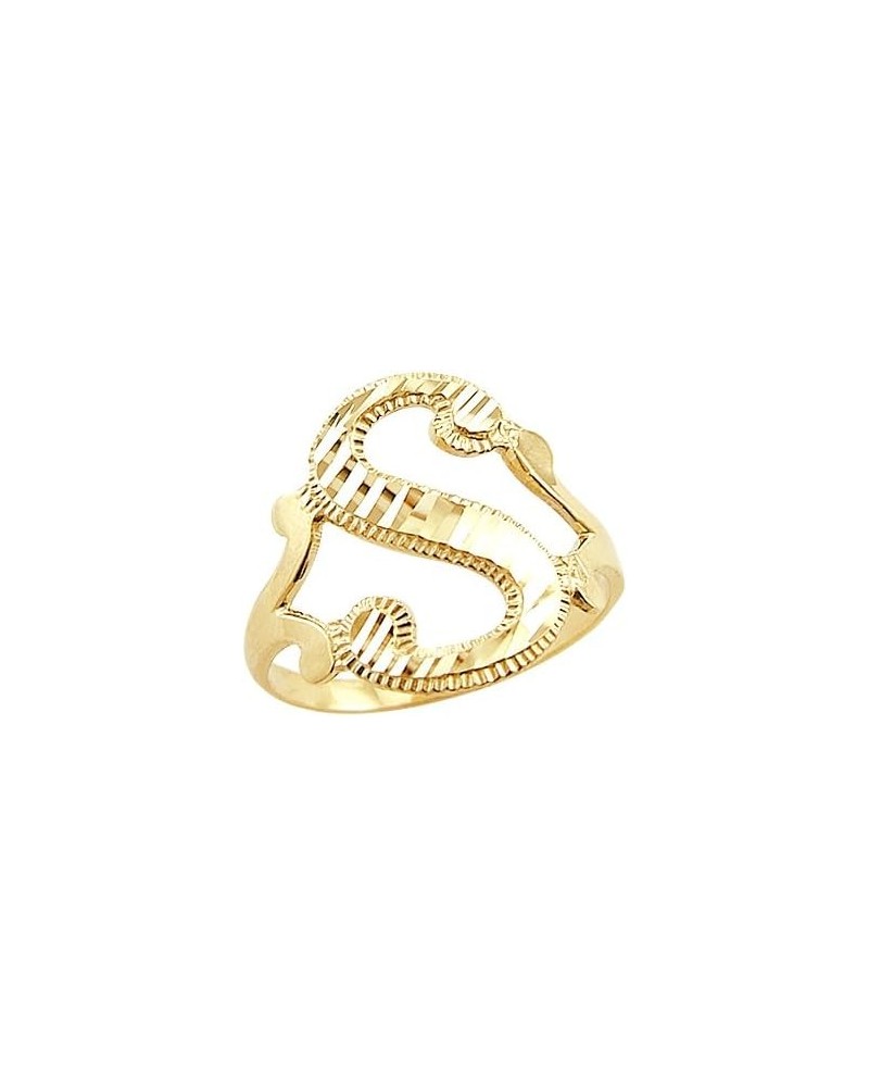 14k Yellow Gold Initial Letter Ring S $94.24 Rings