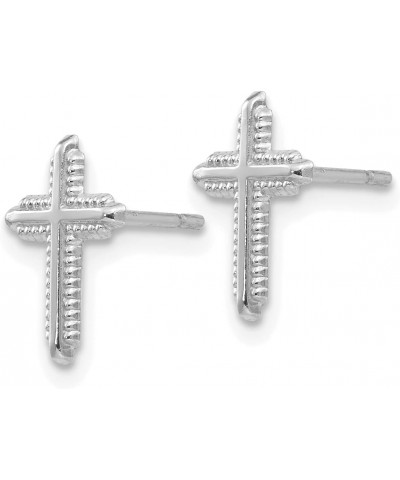 14K White Gold Polished Cross Post Earrings (Approximate Measurements 10mm x 7mm) $34.00 Earrings