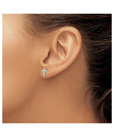 14K White Gold Polished Cross Post Earrings (Approximate Measurements 10mm x 7mm) $34.00 Earrings