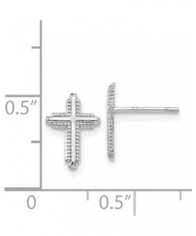 14K White Gold Polished Cross Post Earrings (Approximate Measurements 10mm x 7mm) $34.00 Earrings