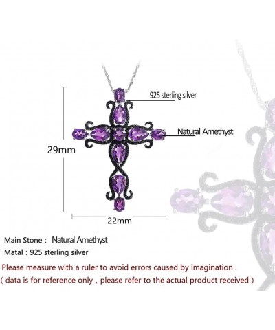 Multicolor Gemstone Cross Pendant For Women 925 Sterling Silver Natural Opal Tourmaline Four Leaf Clover Christian Jewelry Am...