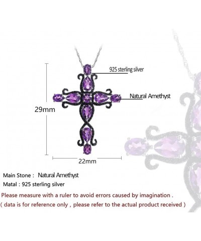 Multicolor Gemstone Cross Pendant For Women 925 Sterling Silver Natural Opal Tourmaline Four Leaf Clover Christian Jewelry Am...