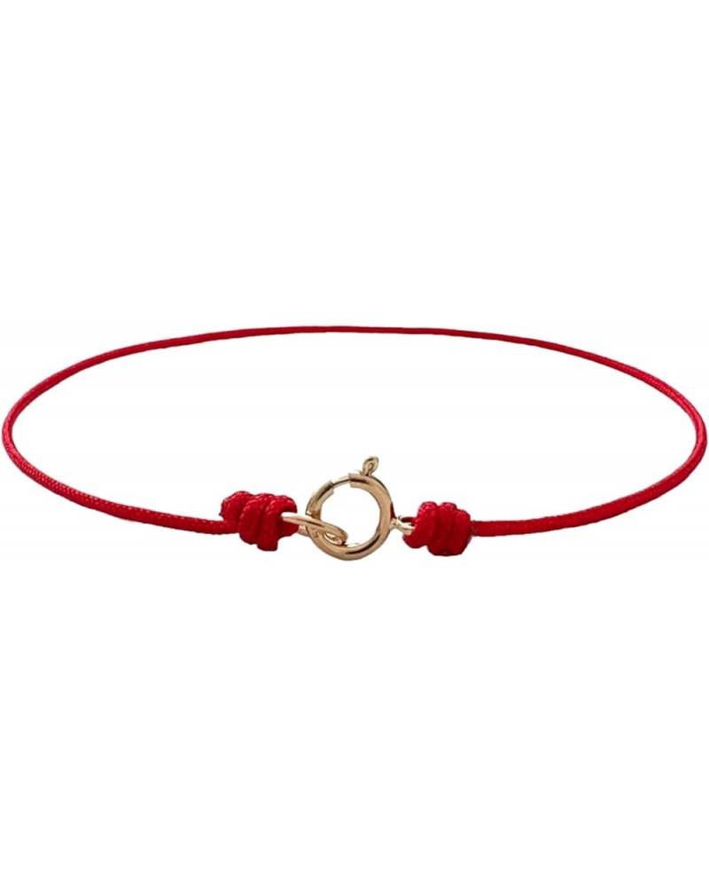 Extra thin Red string bracelet with 14K solid yellow gold Clasp - red cord jewelry for Men Women Unisex - Kabbalah protection...