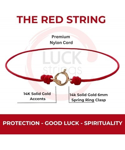 Extra thin Red string bracelet with 14K solid yellow gold Clasp - red cord jewelry for Men Women Unisex - Kabbalah protection...