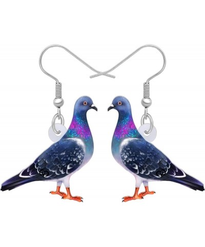 Acrylic Green Pigeon Dove Bird Earrings Bird Dangle Drop Jewelry For Women Girls Charm Gifts Pigeon B $7.27 Earrings