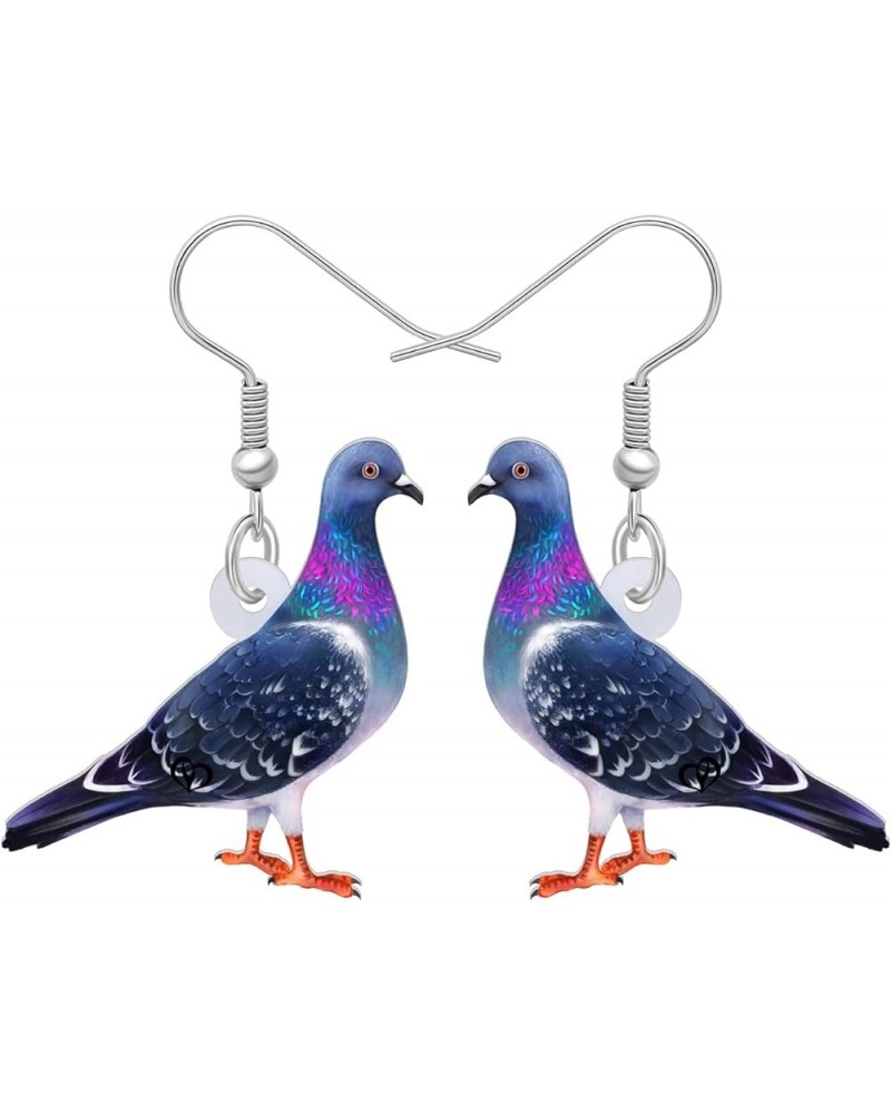 Acrylic Green Pigeon Dove Bird Earrings Bird Dangle Drop Jewelry For Women Girls Charm Gifts Pigeon B $7.27 Earrings