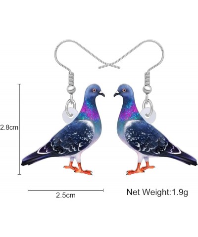 Acrylic Green Pigeon Dove Bird Earrings Bird Dangle Drop Jewelry For Women Girls Charm Gifts Pigeon B $7.27 Earrings