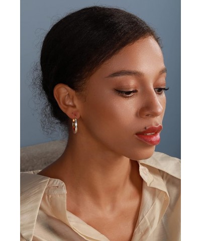 Muses Art Design Hoop Earrings for Women, 14K Gold or Rhodium plated, Crystal, Circle Hoop Rhoudim-Blue $7.79 Earrings