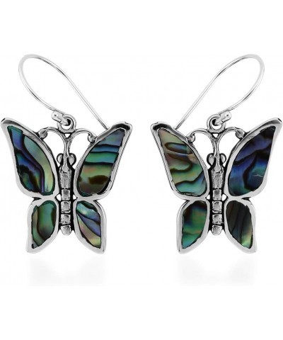 Shop LC Turtle, Dragonfly & Butterfly Dangle Drop Earrings in 925 Sterling Silver - Genuine Handmade Abalone Shell Sea Turtle...