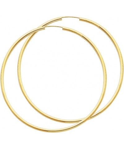 TWJC 14k REAL Yellow Gold 2mm Thickness Endless Hoop Earrings - 9 Different Size Available 65 mm $46.06 Earrings