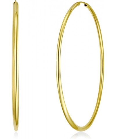 TWJC 14k REAL Yellow Gold 2mm Thickness Endless Hoop Earrings - 9 Different Size Available 65 mm $46.06 Earrings