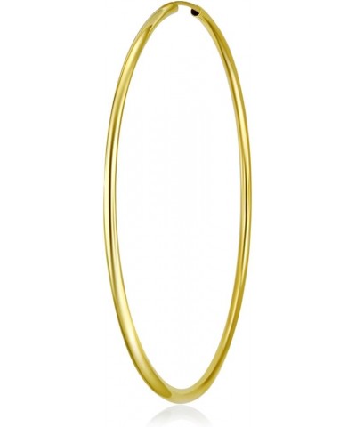 TWJC 14k REAL Yellow Gold 2mm Thickness Endless Hoop Earrings - 9 Different Size Available 65 mm $46.06 Earrings