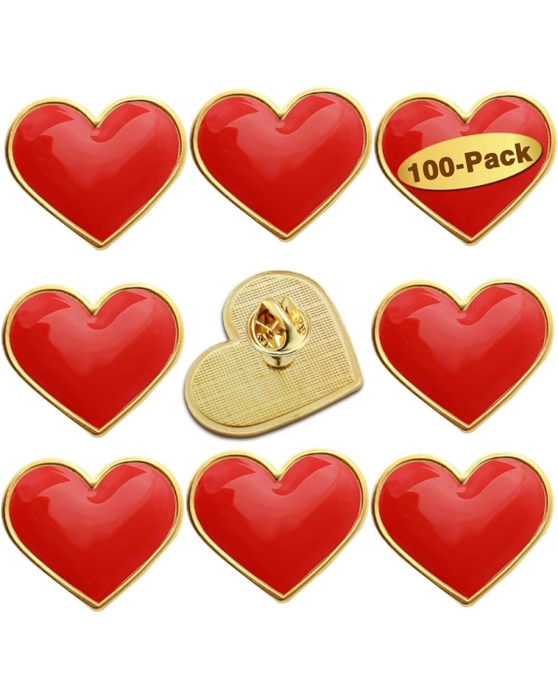 12/25/50/100Pcs Multiple Colour Heart Love Lapel Pins Bulk - Metal Heart Health Brooch Badge For Men Women Clothes Bags Hats ...