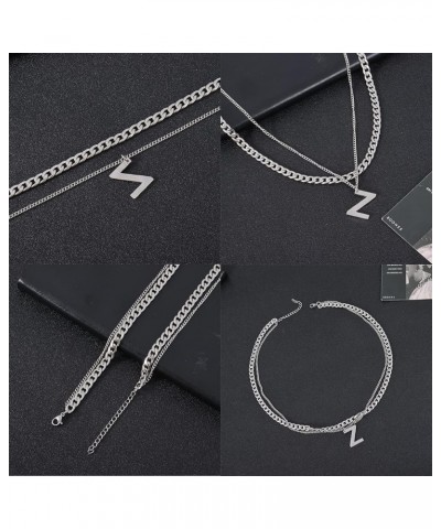 Silver Layered Initial Necklaces for Women Teen Girl Gifts Trendy Stuff Silver Gold Paperclip Link Chain Necklace Coin Letter...