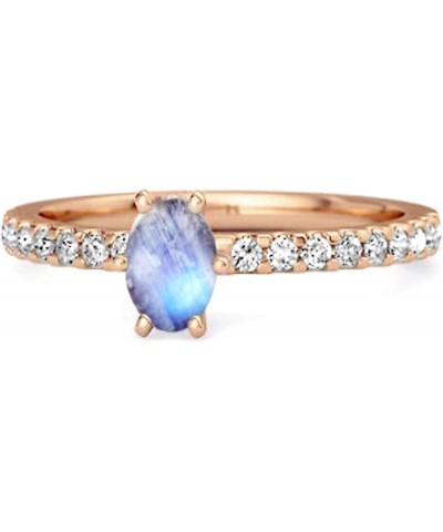 Multi Choice Your Gemstone 925 Sterling Silver 0.25 Ctw Rose Gold Plated Solitaire Accent Dazzling Ring Moonstone $19.53 Rings