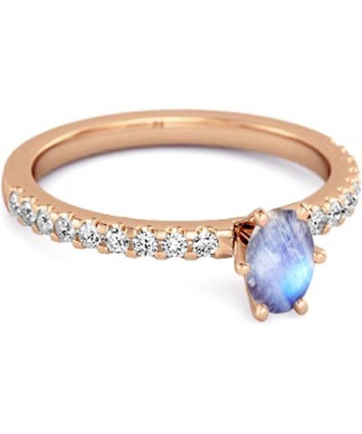 Multi Choice Your Gemstone 925 Sterling Silver 0.25 Ctw Rose Gold Plated Solitaire Accent Dazzling Ring Moonstone $19.53 Rings