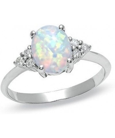 Exquisite Women's 925 Sterling Silver Ring Oval Cut Fire-Opal Diamond Jewelry Birthday Gift Bridal Party Ring(Silver，SL10) SL...