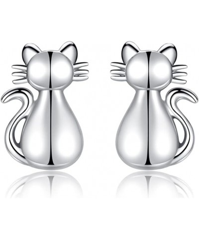 925 Sterling Silver Cat Necklace Rings Earrings for Woman and Girls Animal Pet Theme Design Gift Jewelry cat earring $18.47 R...