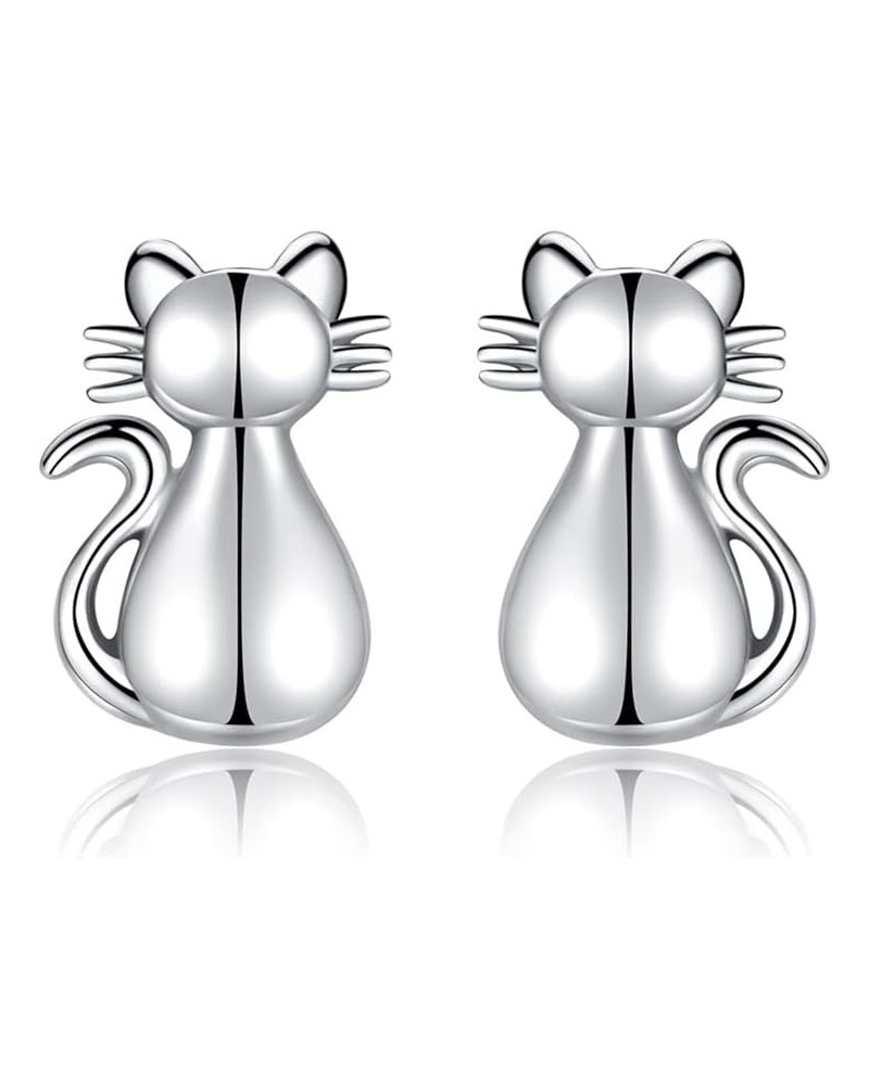 925 Sterling Silver Cat Necklace Rings Earrings for Woman and Girls Animal Pet Theme Design Gift Jewelry cat earring $18.47 R...