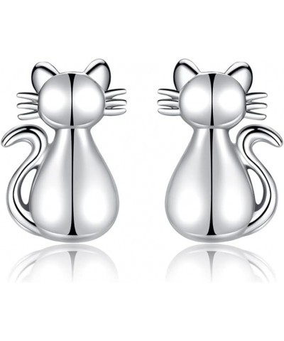 925 Sterling Silver Cat Necklace Rings Earrings for Woman and Girls Animal Pet Theme Design Gift Jewelry cat earring $18.47 R...